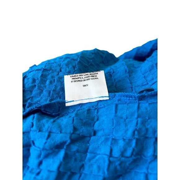 NEW Eileen Fisher Womens Cotton Button-Up Top Blue Ocean 2X Round Neck3/4 Sleeve - Picture 10 of 12